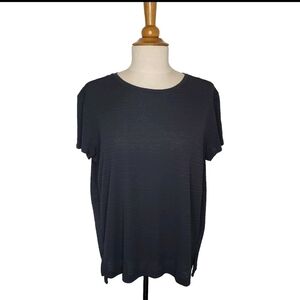 Adidas Climachill T Shirt Small Short Sleeve Grey Striped Workout Yoga Golf